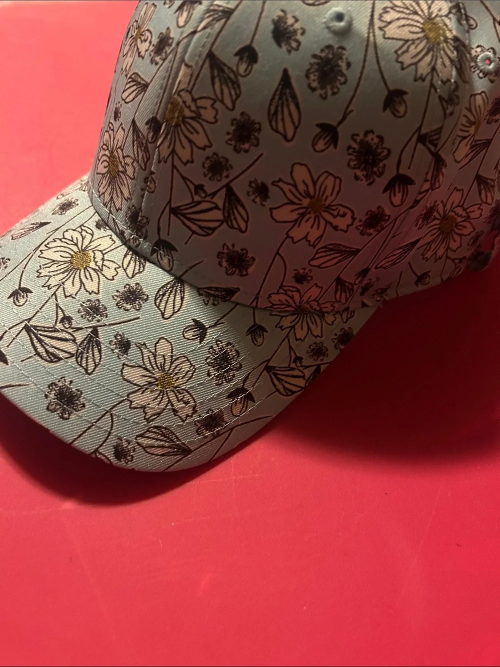 Women’s Floral Baseball Cap - Light Blue